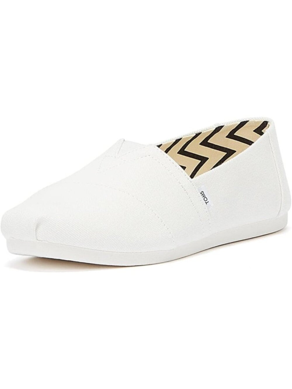 Toms Men's White Cotton Canvas Closed Toe Textile Pull On Alpargata Flat Loafers